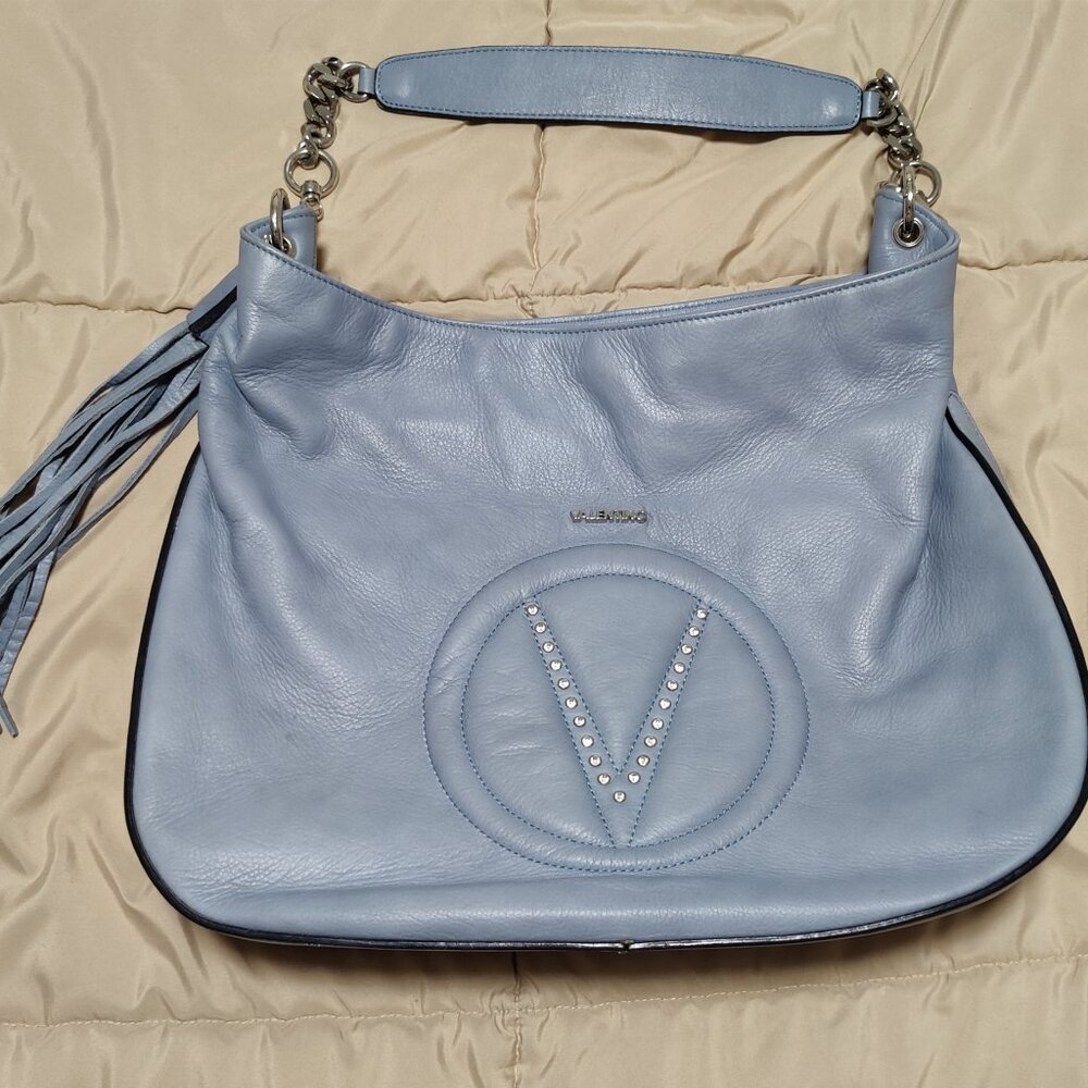 VALENTINO BY MARIO VALENTINO Leather Shoulder Bag In Blue
